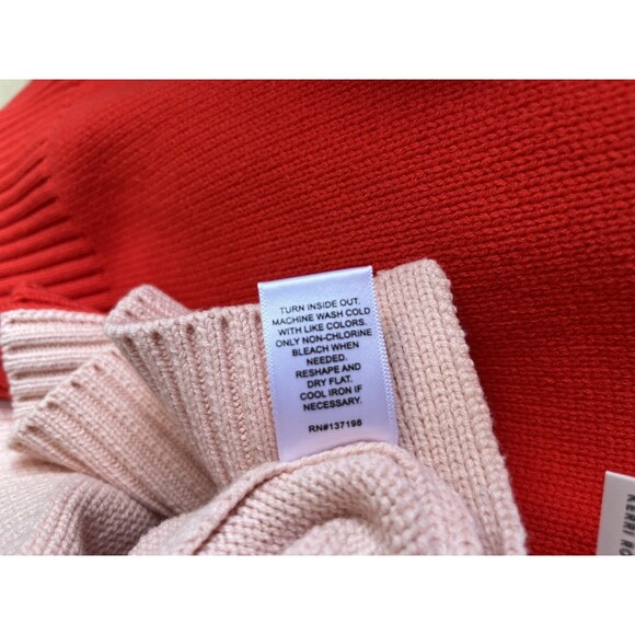 Kerri Rosenthal womens Radiant Heart Oversized Pullover Sweater size XS Red Pink - Picture 6 of 6